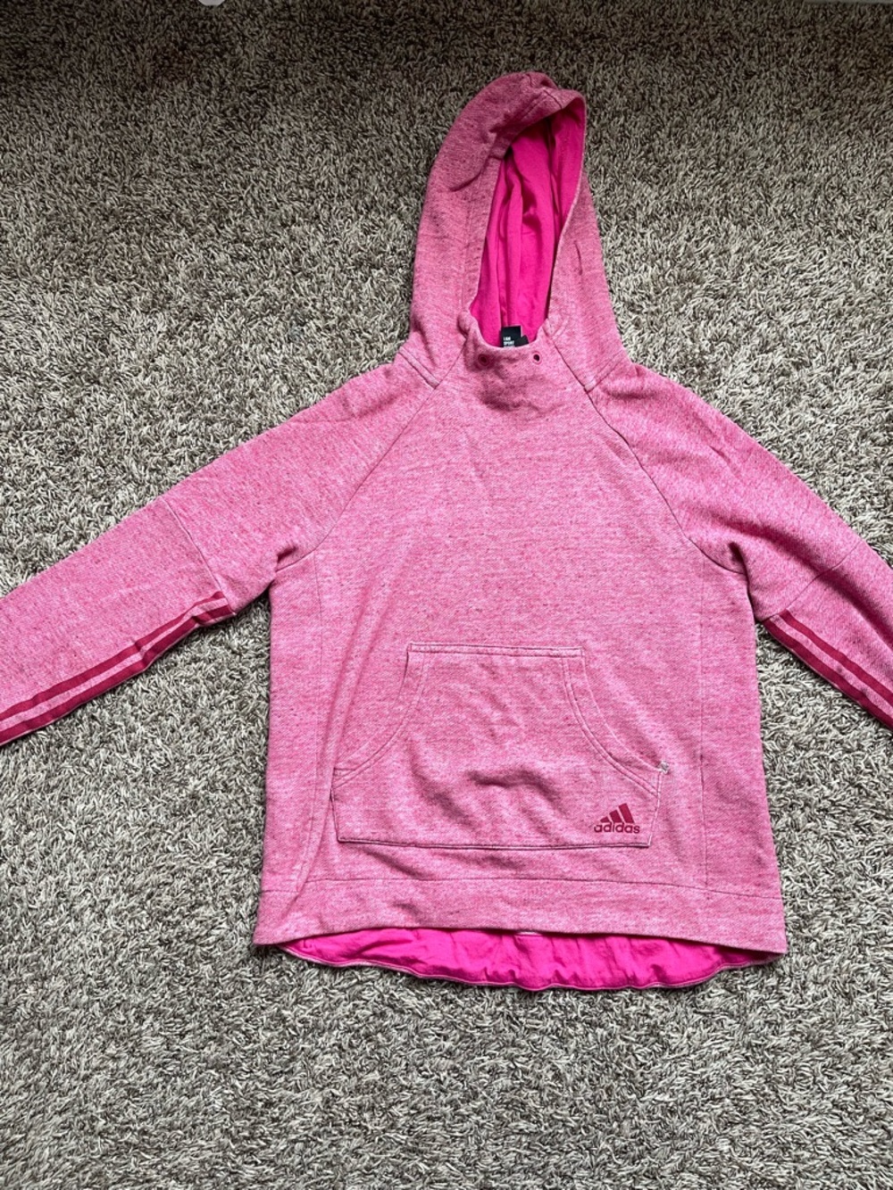 adidas Hot Pink Pullover Hoodie with Branded Tag